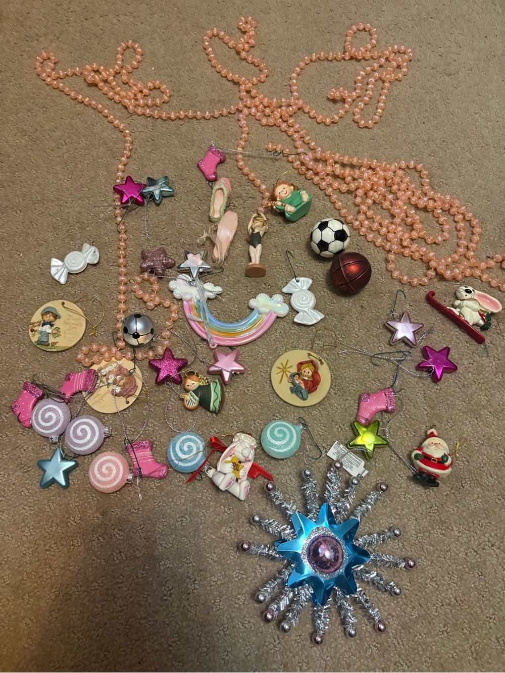 Kids various tree ornaments with Assorted Charms